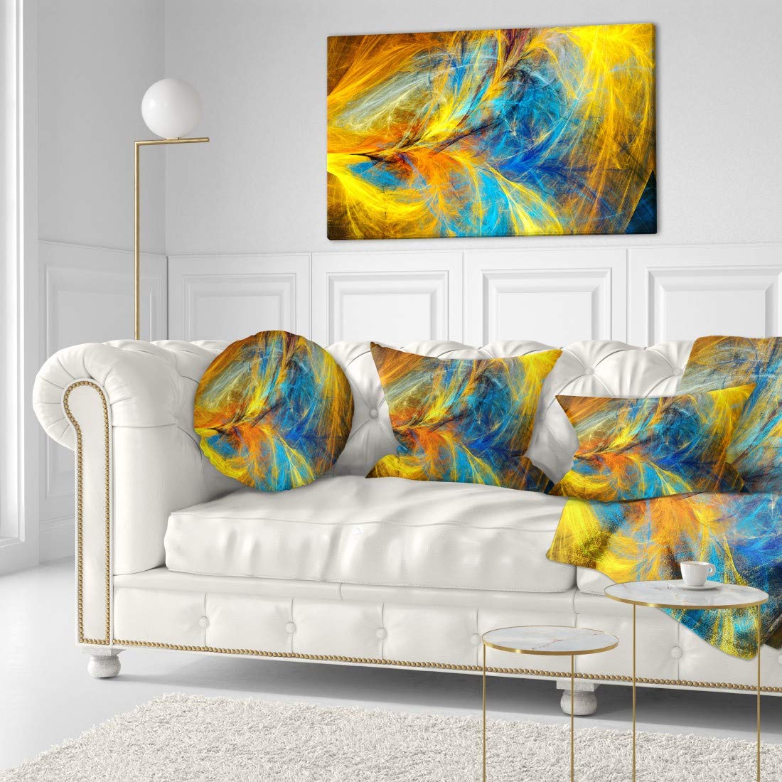 Designart PT11959-40-20 Gold & Psychedelic Pattern Abstract Art On